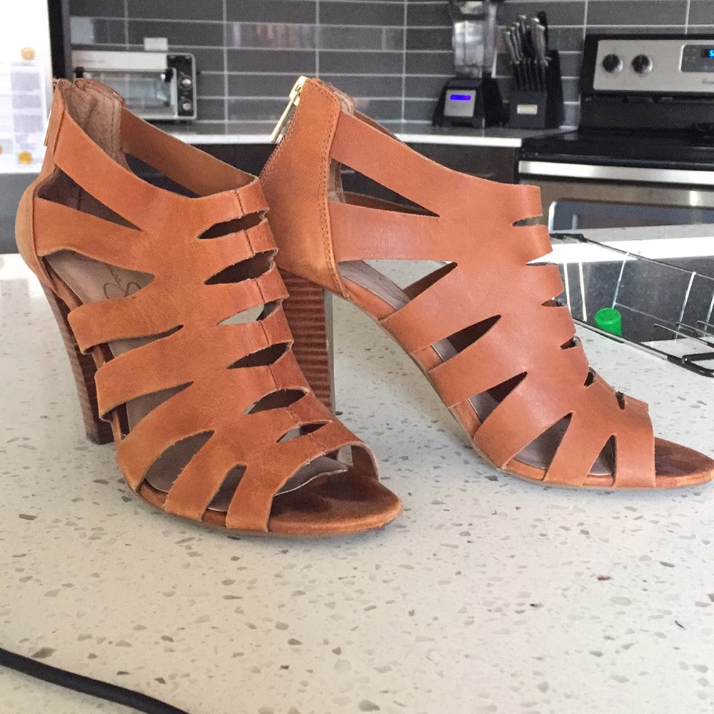Jessica Simpson Leather Cut-Out Ankle Booties